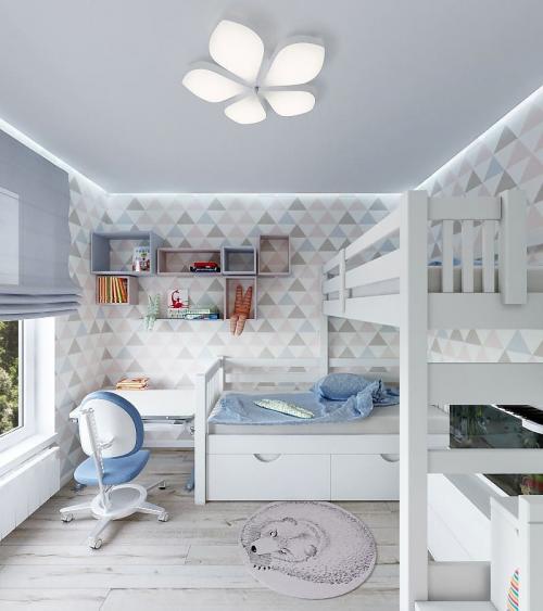 Квартира с яркими акцентами пурпурного и амазонского синего.💜💙 06