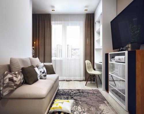 Дизайн небольшой квартиры в сером цвете 05