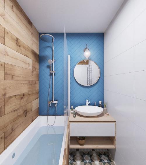 Квартира с яркими акцентами пурпурного и амазонского синего.💜💙 08