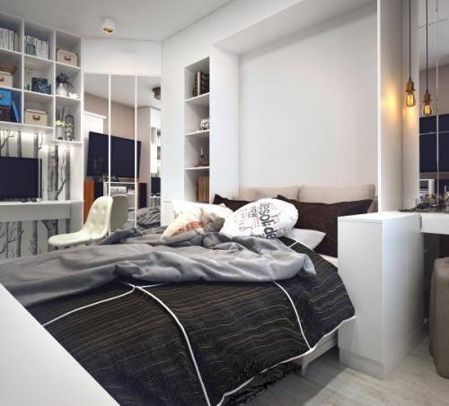 Дизайн небольшой квартиры в сером цвете 04