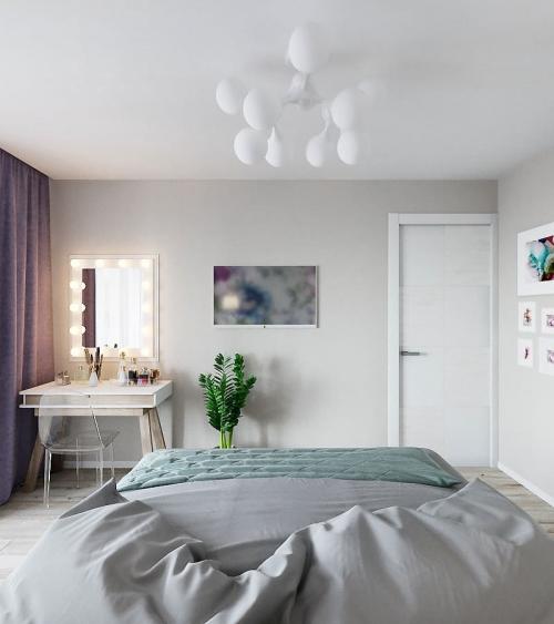 Квартира с яркими акцентами пурпурного и амазонского синего.💜💙 05