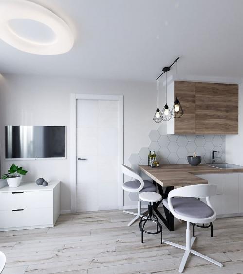 Квартира с яркими акцентами пурпурного и амазонского синего.💜💙 02