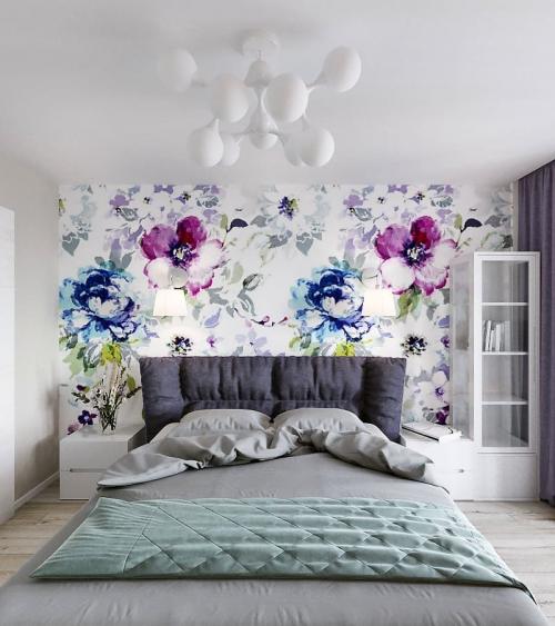 Квартира с яркими акцентами пурпурного и амазонского синего.💜💙 04