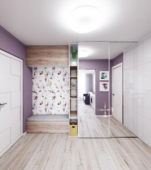 Квартира с яркими акцентами пурпурного и амазонского синего.💜💙 03