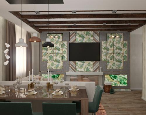 Дизайн — проект квартиры — студии с камином 03