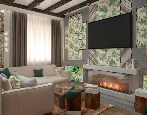 Дизайн — проект квартиры — студии с камином 05