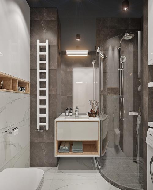 Оцените дизайн санузла с душевой кабиной 01