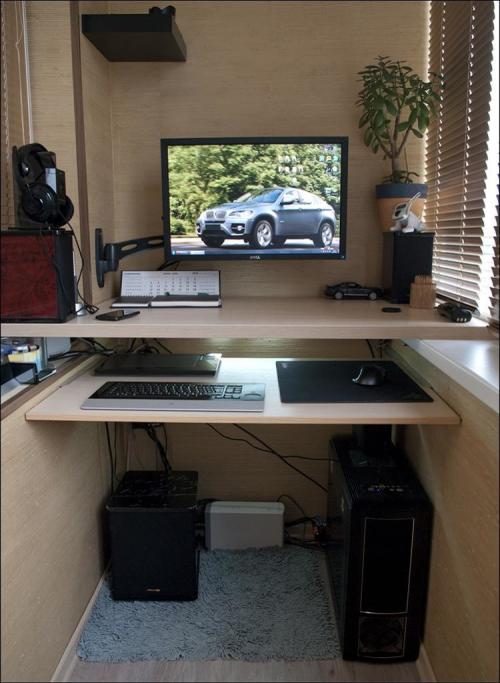 Идеи организации рабочего места на балконе 06