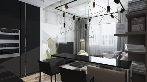 Современный дизайн квартиры — студии. Как Вам такой стиль? Что-то бы изменили? 03