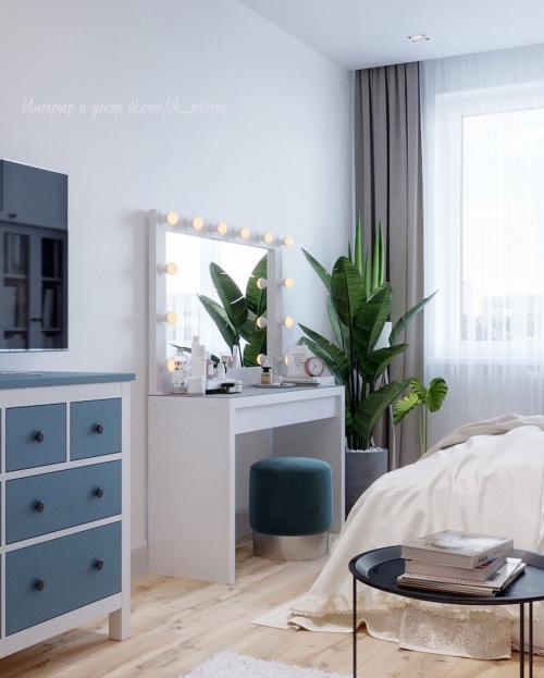 Организация спальной и гостиной зоны в однокомнатной квартире 04