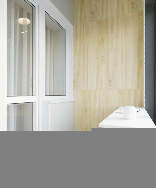 Оформление балкона насыщенным зеленым цветом 01