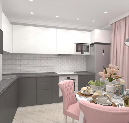 Серый цвет в интерьере кухни 04