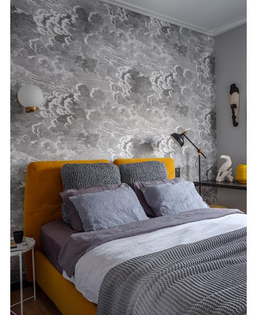 Интересный дизайн квартиры в желтом и черном цвете 05