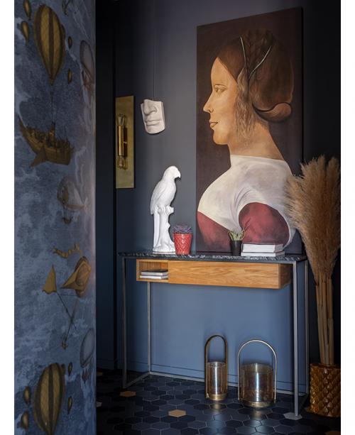 Интересный дизайн квартиры в желтом и черном цвете 04