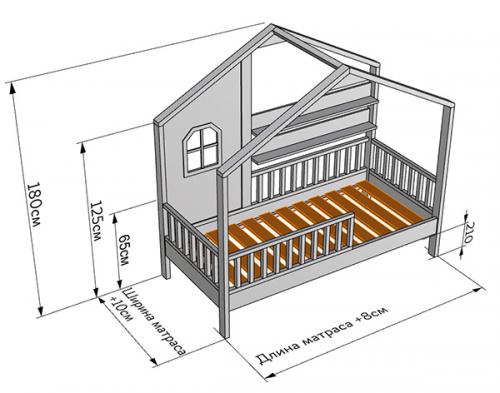 Чертежи и размеры подростковой кровати