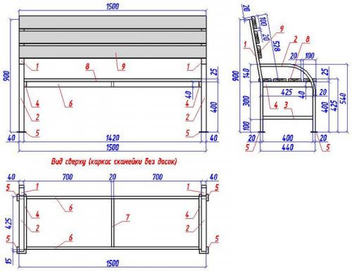 Лавочка из профильной трубы своими руками чертежи. Простая скамейка из профильной трубы своими руками