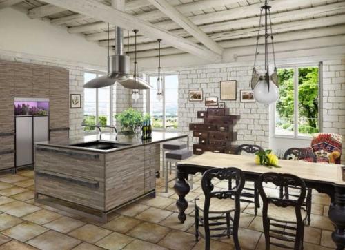 Потолок на кухне с балками. Стили интерьеров, где балочные конструкции наиболее уместны