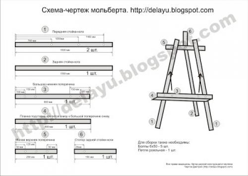 Мольберт своими руками чертежи с размерами пошагово. 