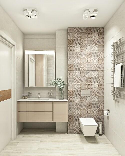 Лаконичная ванная комната в проекте квартиры в ЖК Малахит 02