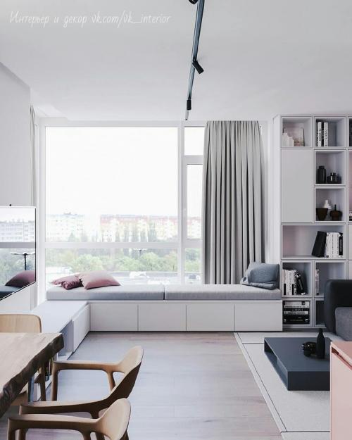 Восхитительный дизайн квартиры в сером и розовом цвете 01