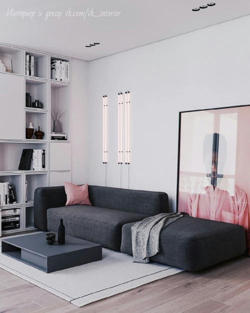 Восхитительный дизайн квартиры в сером и розовом цвете 02