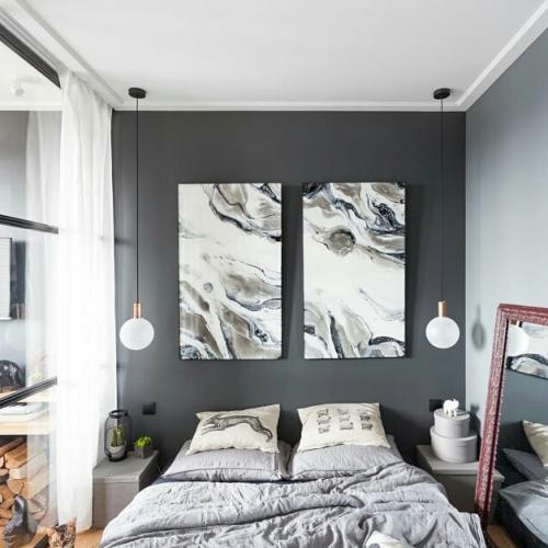 Стильный дизайн квартиры студии с мужским характером 04