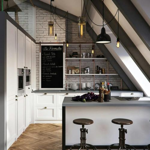 Двухуровневая квартира в стиле лофт в мансардном помещении 03