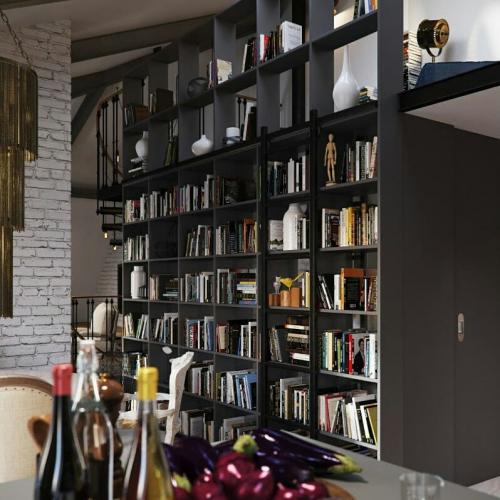 Двухуровневая квартира в стиле лофт в мансардном помещении 01