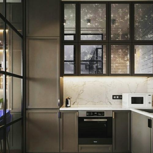 Зонирование при помощи стеклянных перегородок в квартире. Как Вам такое решение? 02