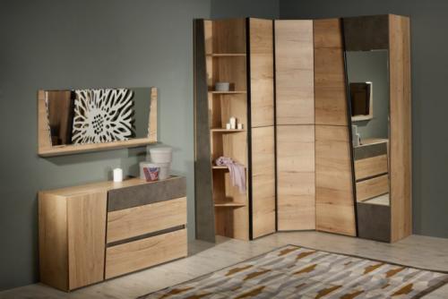 Угловые шкафы-купе в спальню. Стиль и цвет