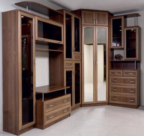 Модульная мебель для гостиной с угловым шкафом. Виды угловых стенок