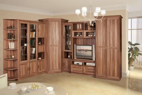 Угловые стенки в зал. Угловые гостиные