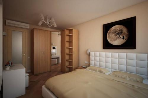 Спальня с угловым шкафом. Виды встроенных угловых шкафов