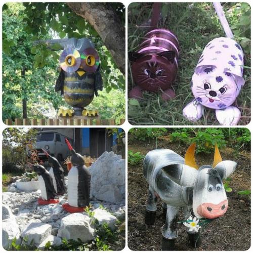 Поделки из 5 литровых бутылок для сада. Поделки из пластиковых бутылок: красивые украшения сада и варианты использования пластика (75 фото + видео)