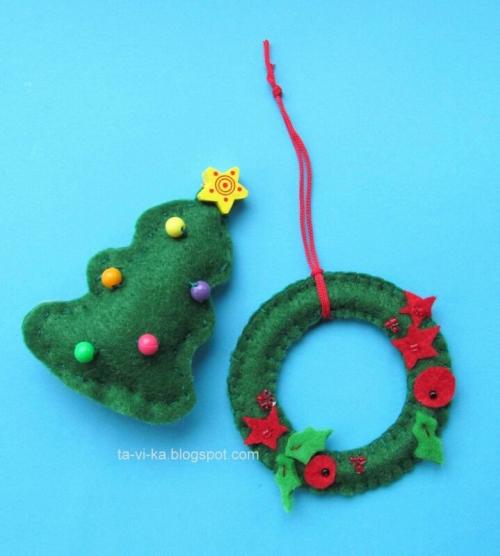 Новогодние выкройки для игрушек из фетра. Правила работы с фетром 05