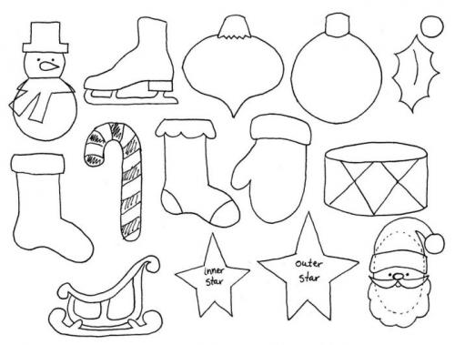 Новогодние игрушки из фетра выкройки распечатать. Игрушки на елку из фетра своими руками: выкройки и шаблоны