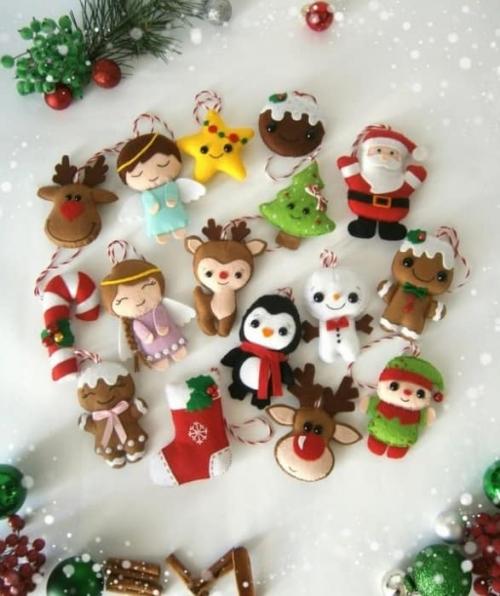 Оригинальные елочные игрушки своими руками из фетра. Елочные игрушки и новогодние украшения из фетра своими руками (72 фото)