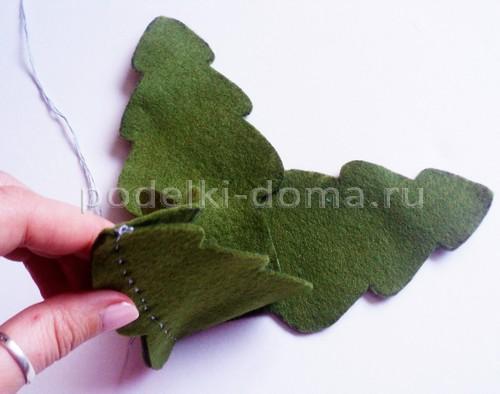 Елка из фетра поделка. Елочка из фетра объемная