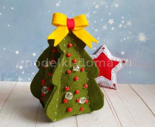 Елка из фетра поделка. Елочка из фетра объемная
