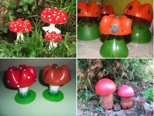 Как сделать садовые поделки из пластиковых бутылок: мастер-класс 01