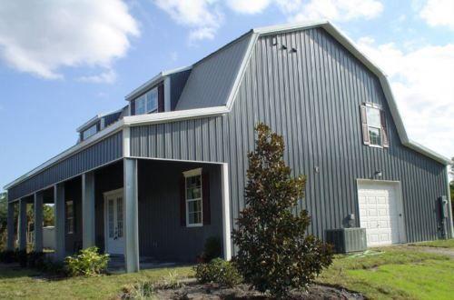 Пристройка к дому с ломаной крышей. Мансардная кровля