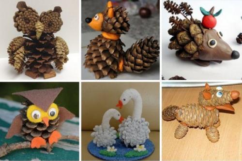 Поделки из шишек и пластилина. Поделки из шишек для детей 3-4-5-6-7 лет своими руками пошагово