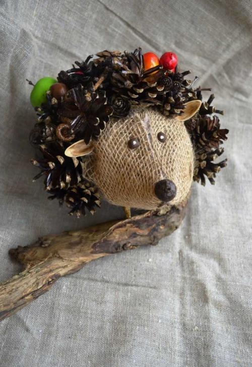 Ежик из шишки и пластилина. Как сделать ежика из еловых шишек и пластилина, пластиковых бутылок или природного мастериала