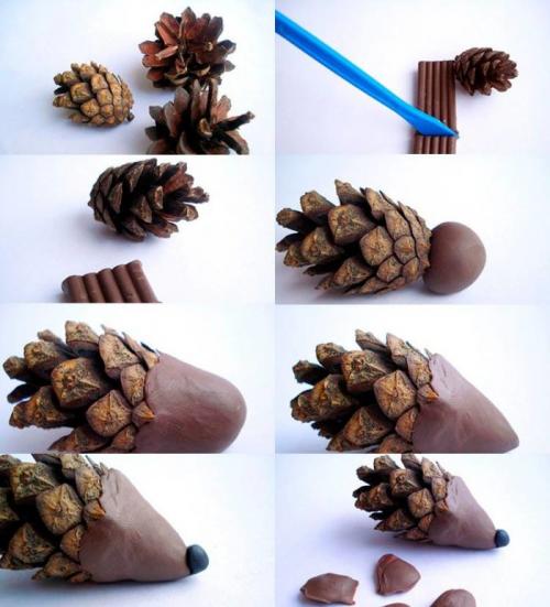 Ежик из еловых шишек. Ежик из еловых и сосновых шишек —, как сделать поделку в детский сад или школу. Мастер-классы и идеи
