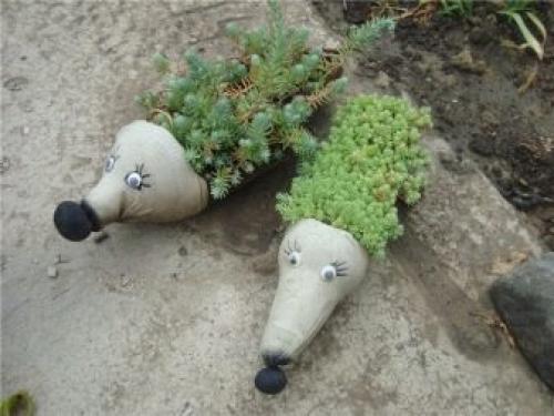 Ёжики из пластиковых бутылок. Как сделать большого ежа? 01 Ёжики из пластиковых бутылок. Как сделать большого ежа? 01