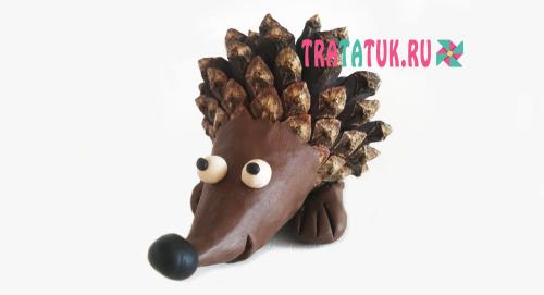 Ежик из шишек и пластилина. Ежик из шишки и пластилина