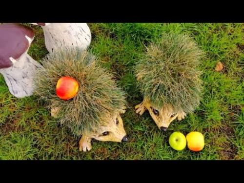 Клумба ежик, как сделать. Декоративные ежики для сада и дачи своими руками