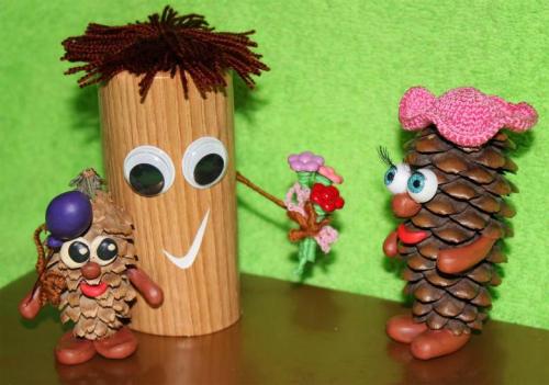 Ежик из еловых шишек. Из еловой шишки 23
