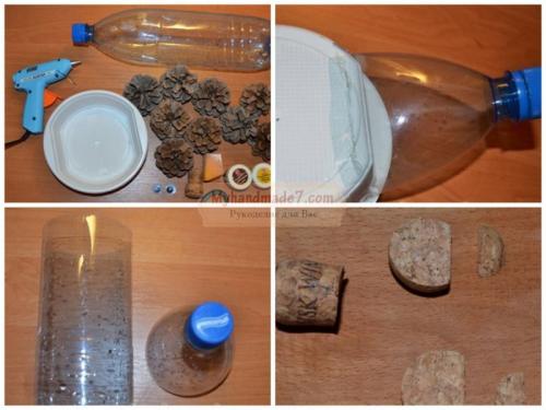 Ежик из еловых шишек. Из еловой шишки 34