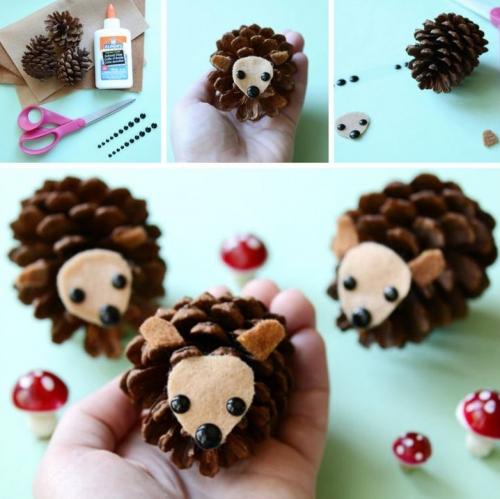 Поделка ежик из шишек. Ежик из еловых и сосновых шишек —, как сделать поделку в детский сад или школу. Мастер-классы и идеи